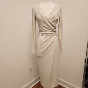 Aritzia Ivory Wrap Stretch Dress (M)